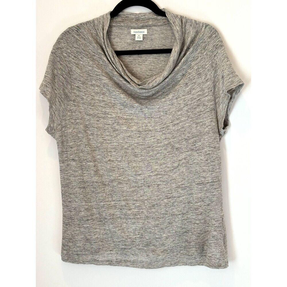 Sundance Cowl Neck 100% Linen Shirt Size XL